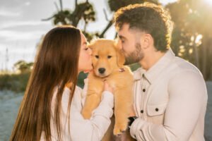 Couples 3 couple with dog